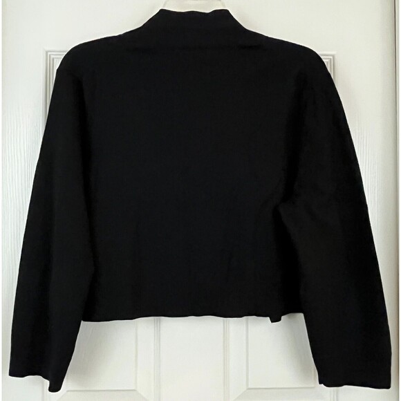 CALVIN KLEIN - Black 3/4 Sleeve Open Shrug Cropped Cardigan Sweater size X-Large - Picture 4 of 5
